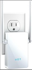 WiFi Range Extender 10,000 sq.ft Coverage, Signal Booster, Ethernet Port, White