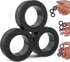 Magnetic Spinner Anxiety Fidget Rings for Adults Engaging Stress Relief  Toy 3pc