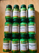    12 Lot Potassium 99mg 1200 Caps Exp June-Aug 2026