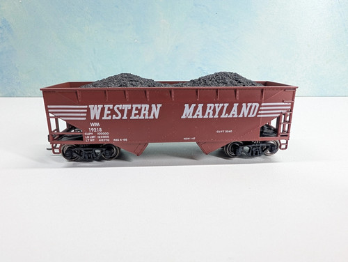 Tolva a escala HO Athearn con carga de carbón Western Maryland #19218 ruedas de metal LEER | Condition: Used