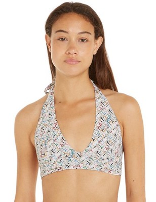 M - 12 Tommy Hilfiger TH Monogram Triangel Bikini Oberteil ohne Bügel Bademode