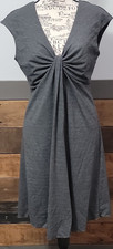 Express Gray A-Line Dress V-Neck Sleeveless Twist Front Knee Length Size M