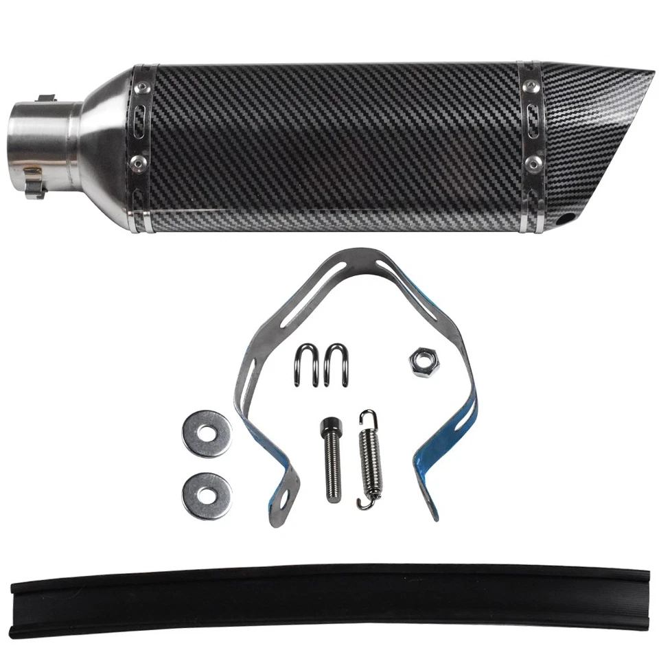 Выхлопная труба из углеродного волокна 370 мм для мотоциклов/ATV (51 мм универсальная) - Изображение 3 из 4