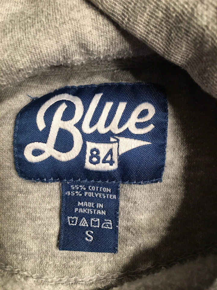 Sudadera con Capucha Azul 84 Cal State Long Beach Para Hombres S Gris Escuela Gráfico Polar Foto 3 de 4