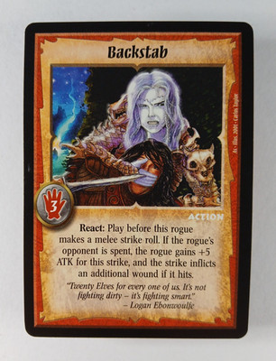 Backstab - NN, No # Promo, Warlord CCG card (2001 AEG) Saga of the Storm