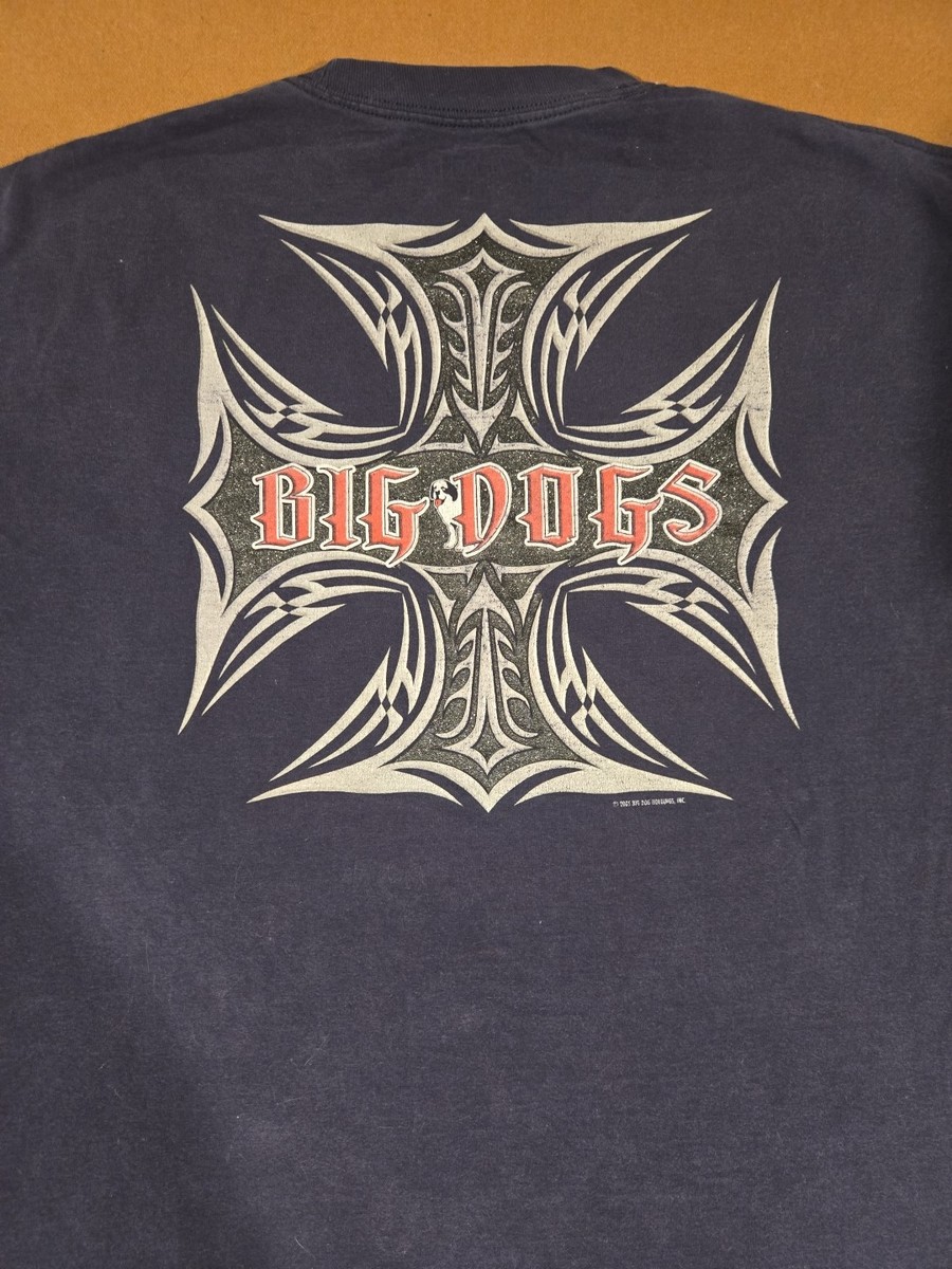 Y2K Big Dogs West Coast Choppers Style Navy T Shirt Biker