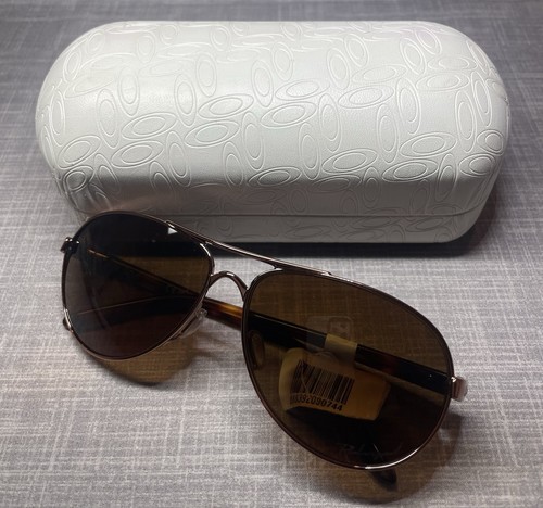 NUOVI occhiali da sole Oakley Feedback montatura oro rosa polarizzati tartaruga shell braccia - Foto 2 di 12