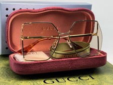 Gucci Oversized GG0817S 005 Gold Metal Frame with Light Pink Lens Sunglasses