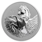 2021 British Virgin Islands BVI Pegasus 0.999 1 oz Reverse Frosted Silver Coin