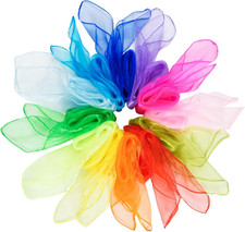 12pcs Square Juggling Silk Dance Scarves Magic Tricks Music Scarf