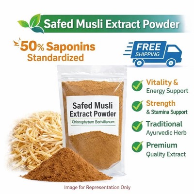Safed Musli Extract Powder Chlorophytum Borivilianum 50% Saponin 1000 Gram