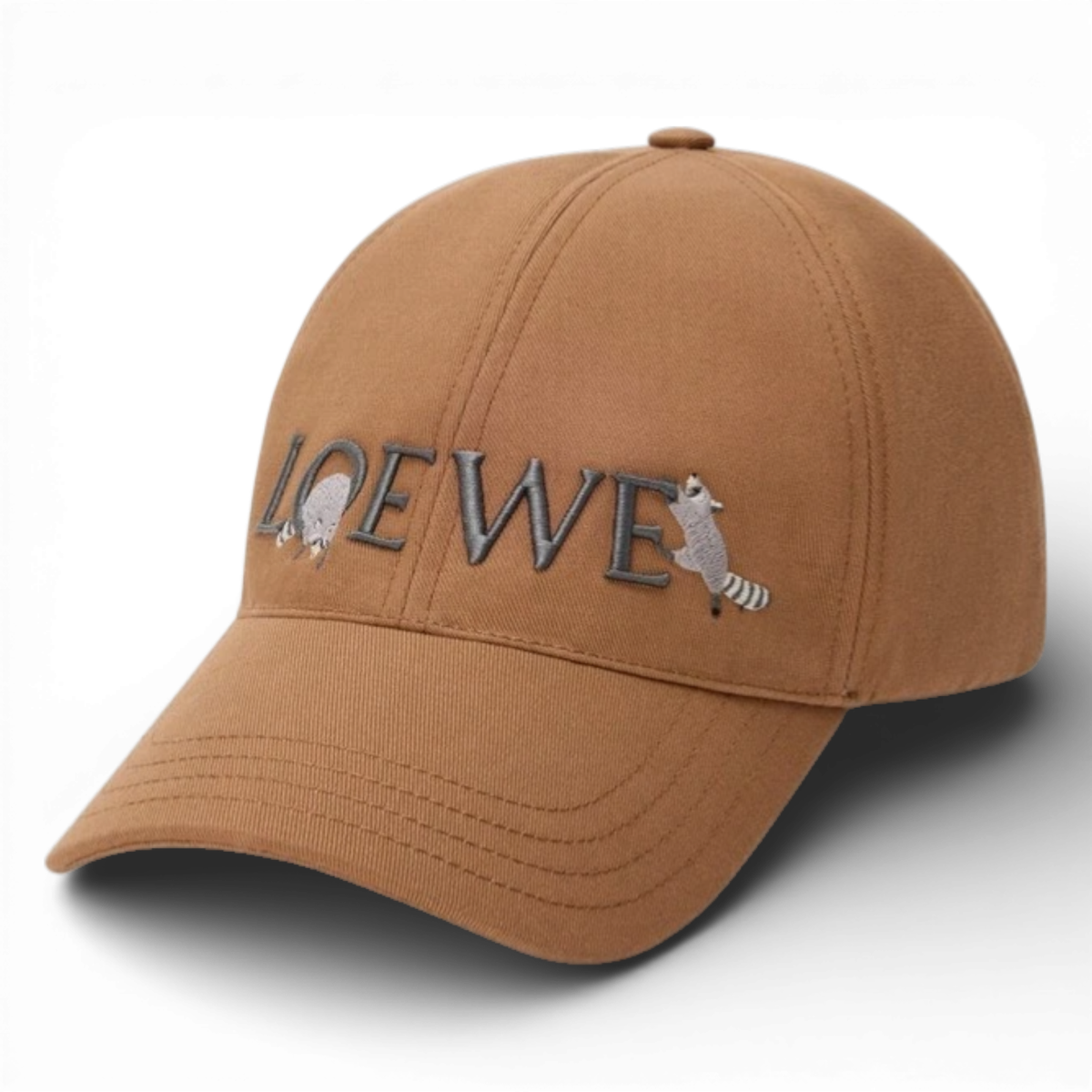 Loewe キャップ LOEWE x Suna Fujita Raccoon Motif Embroidery Cotton Canvas