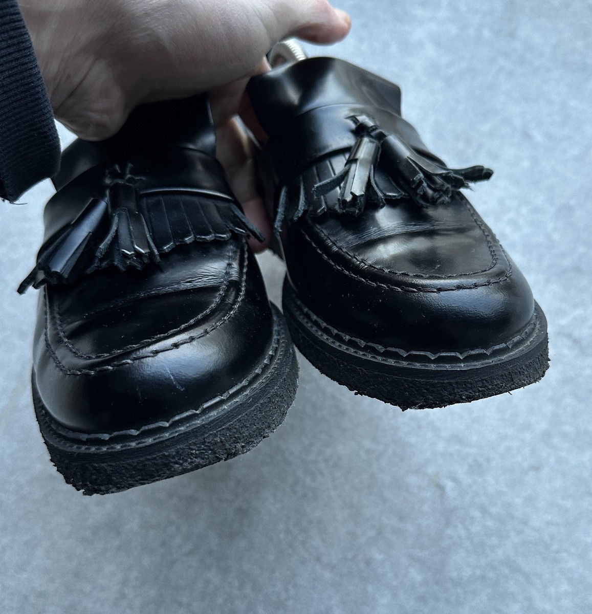 Fred Perry X George Cox Women's Black Tassel Loafer size US
