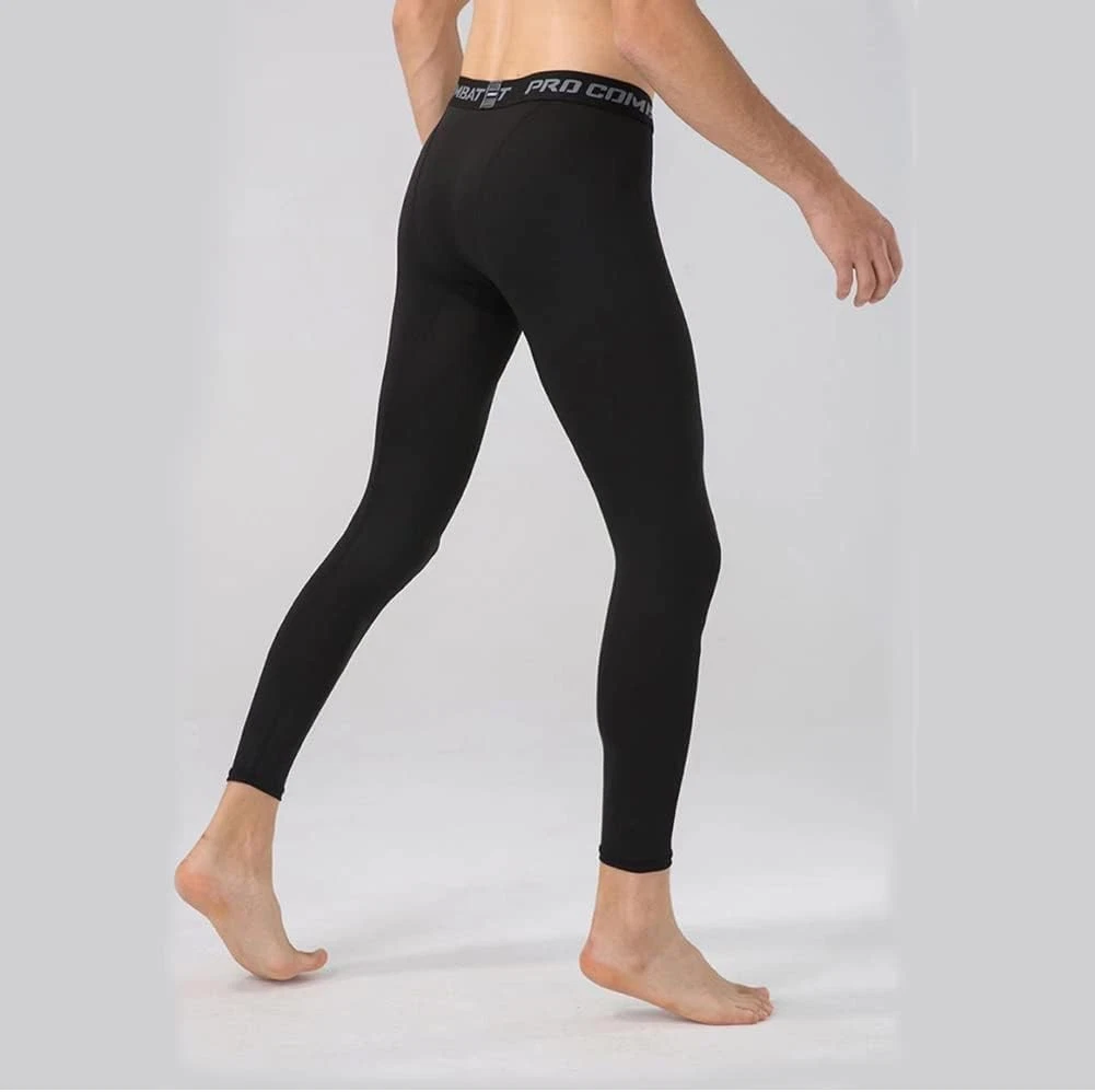 HYCOPROT Men's Compression Pants Athletic Tight,Leggings Base Medium, Black - product detail image 5