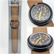 Swatch Pop PMB110 Coffee 1997 – NOS Vintage Mid Size – Original Box