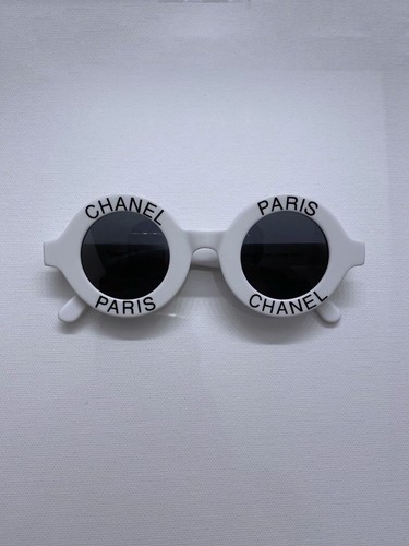 Rare White CHANEL Paris Vintage Round 01945 Sunglasses - Picture 2 of 8