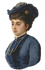 Oblaten Scraps die cut Glanzbilder Mädchen Kette Hutnadel top geprägt 13,5cm