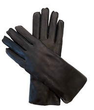 Vintage Grandoe Women's Casual Winter Gloves Medium Black Leather Fleece Lined