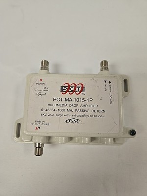 PCT MA-1015-1P Cable TV Drop Amplifier 5-1000 MHz +13.5dB Gain Passive Return
