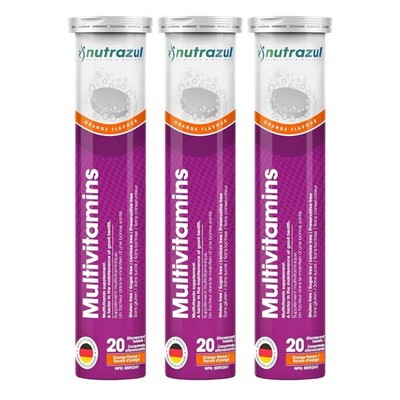 Nutrazul Multivitamin Effervescent Tablets Orange Flavor 60 Count Adult