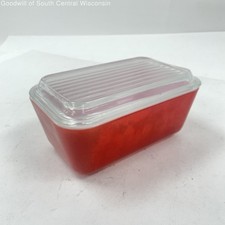 Vintage Red PYREX 1.5pt Refrigerator Dish #502 with Lid