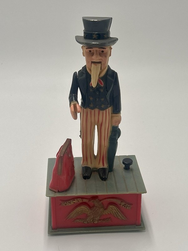 Vintage Emson Uncle Sam Mechanical Bank Figure 1975 Enson Inc Hong Kong