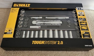 NEW DEWALT DWMT45400 37 Pc 3/8 Drive Socket Set w/ Toughsystem Tray