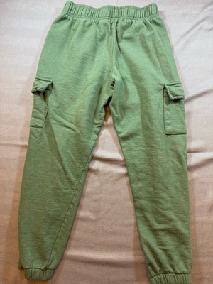 RBX Boys Cargo Sweatpants Green Fleece Joggers Size M 10/12 Heathered Olive 1555