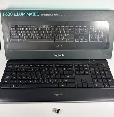 LOGITECH K800 Wireless Illuminated Keyboard (Y-R0065) with USB Receiver Dongle