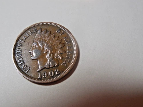 1902 Indian Head Penny in about XF condition.  Liberty, great rim, diamonds.