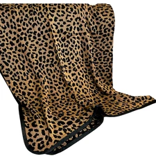 Made in USA Woven Tapestry Throw Blanket Cheetah Animal Print Large 52x72 NEW