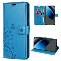 HüLle FüR Google Pixel 10A Tasche Wallet Case LederhüLle HandyhüLle Flower Blau