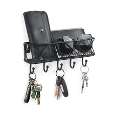 HappyHapi Key Holder for Wall Decorative, Entryway Key Hooks, Wall Mounted Ke...