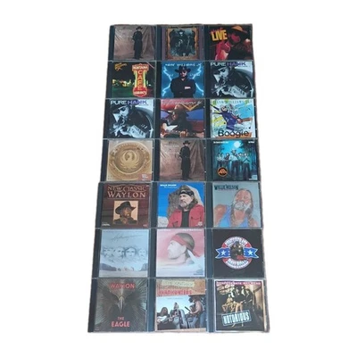 Lot Of 21 Outlaw Country Music CDs Hank Jr. Waylon Willie Charlie Daniels - Image 1 of 4