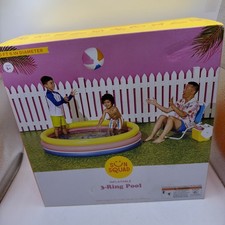 Sun Squad 3-Ring Inflatable Pool Vinyl Multicolor Round 5 ft 6 in Diameter