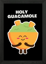 Holy Guacamole Cartoon Illustration Framed Wall Art Poster Canvas Print Picture
