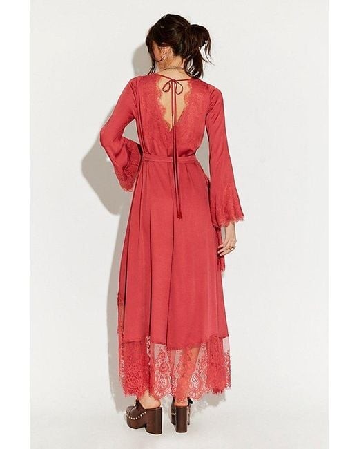 NEW SOLD OUT Free People Nigel Preston Soho Wrap Midi Dress Red NWT M image 7