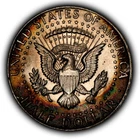 1964 50c Kennedy Half Dollar - Deep Rainbow Toning - BU - SKU-H3949