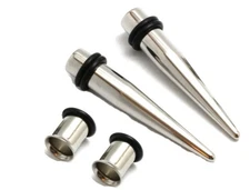 1g 7mm Pair of 316l Steel Tapers and Tunnels Ear Stretching Kit Gauges Gaugin...