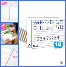 Small Double-Sided Dry Erase Boards 9x12 Classroom Set of 10