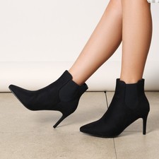 Women Fashion Booties High Heel Stilettos Wedding Party Slip On Ankle Boots