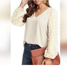 Swiss Dot Top cream top size large