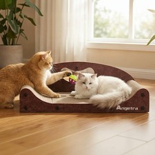 21" Cat Scratcher Bed, Scratcher Couch for Indoor Cats, Cardboard Scratcher S...