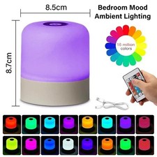 Smart LED Night Light Rechargeable Remote Control Lamp Dimmable RGB Color Change