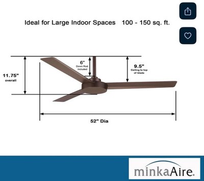 Minka Aire Roto Ceiling Fan, Oil Rubbed Bronze - F524-ORB