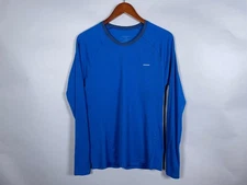 Patagonia Long Sleeve T-Shirt Adult Medium Blue Base Layer Lightweight Outdoors