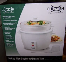 Cuizen 16 CUP RICE COOKER w/ STEAM TRAY - CRC-2016ST - NIB!