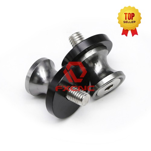 Grey Swingarm Swing Arm Spools Slider Stand Bobbin Universal for 10mm Motorcycle - Foto 9 di 9