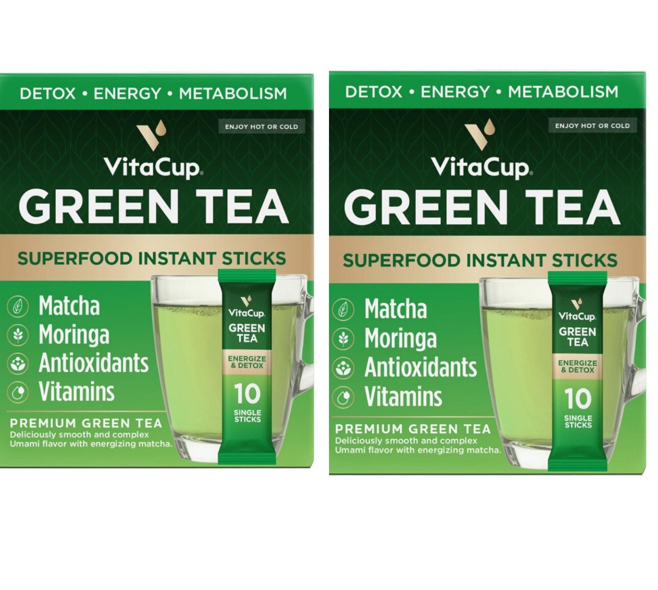 VitaCup Green Tea Energy Boosting Instant Packets 10ct