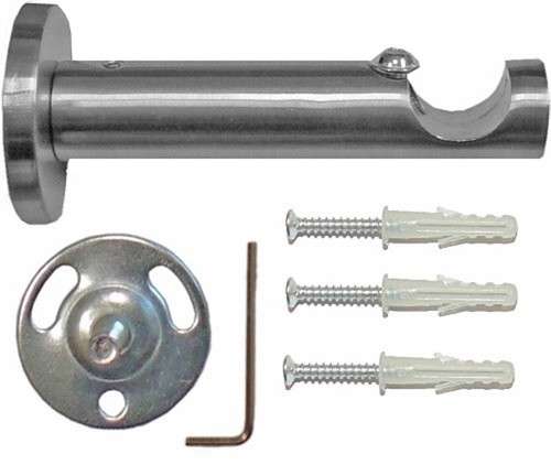 Gardinenstange 16 mm, mit Endkappe aus Metall, Edelstahl Design - Bild 3 von 5